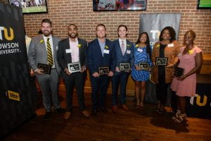 Congratulations to this year's 20 Tigers in Their 20's selected by the Towson University Alumni Association! SEVEN CBE alumni were honored this year: Sandrine Emambu ’14, Bryan Goodyear ’15, Redate Haile ’16, Tanyea Jordan ’14, Thomas Slemp ’14, Steven Stillwell ’18 and Minju Zukowski ’13.