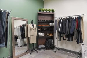 the new Well-Suited Wardrobe at displays suits and shoes like a clothing store