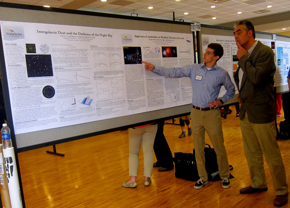 Taking up more than his fair share of poster space at the Towson University Student Research Expo (2014)