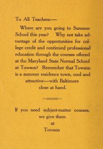 1926 Course catalog advertising Summer Session