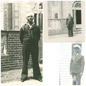 John Gwynn in his Navy uniform photographed on campus.