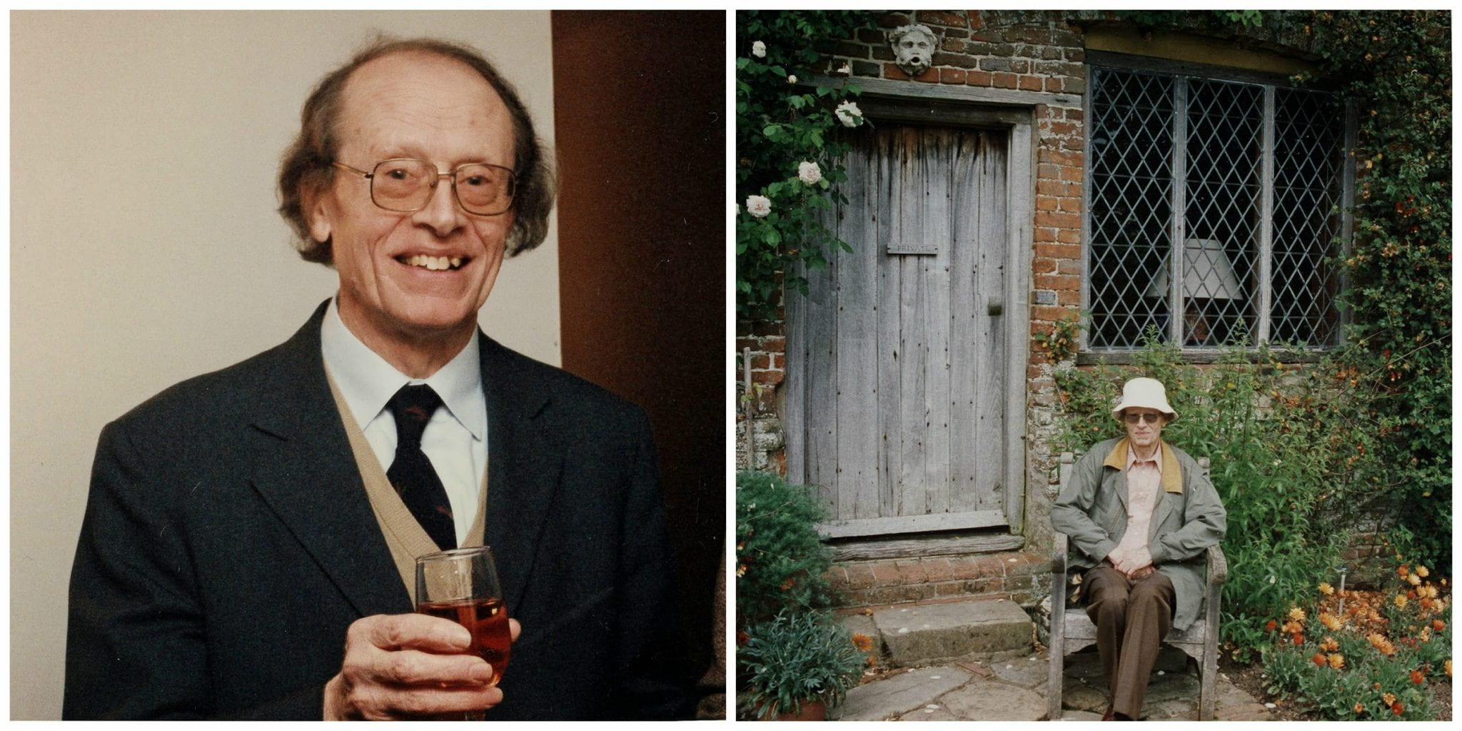 Dr. Ladd at his retirement party and in Sissinghurst, England, July 1995