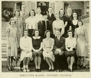 The executive board of the student council in 1940.