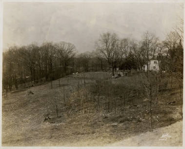 Farmland that would become The Glen. The Allen Cottage stands in the top left of the photo.