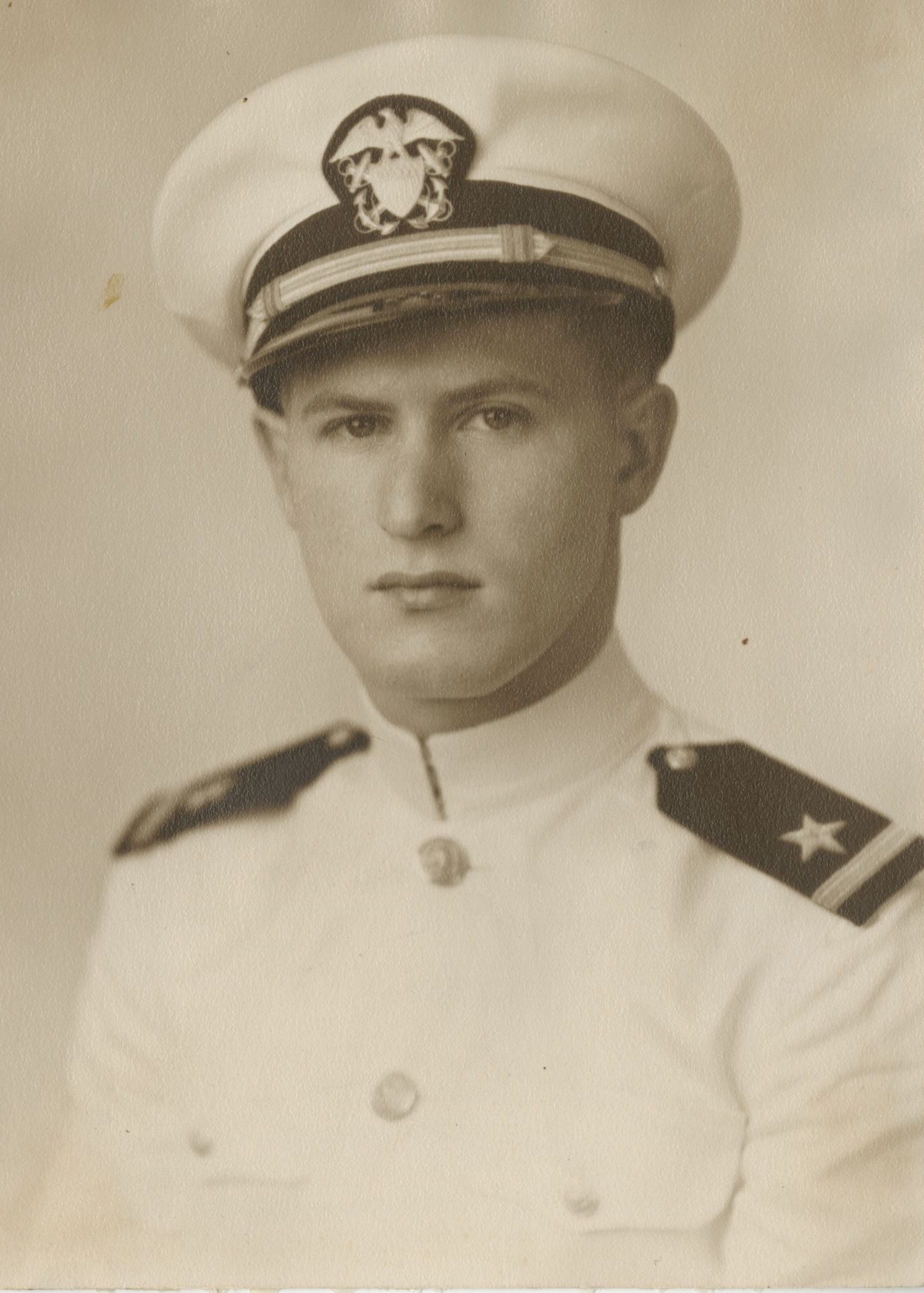 Photo of Henry Astrin in dress naval uniform
