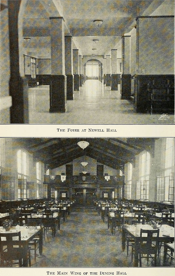 Photos of the new dining hall from the 1927 course catalog. 